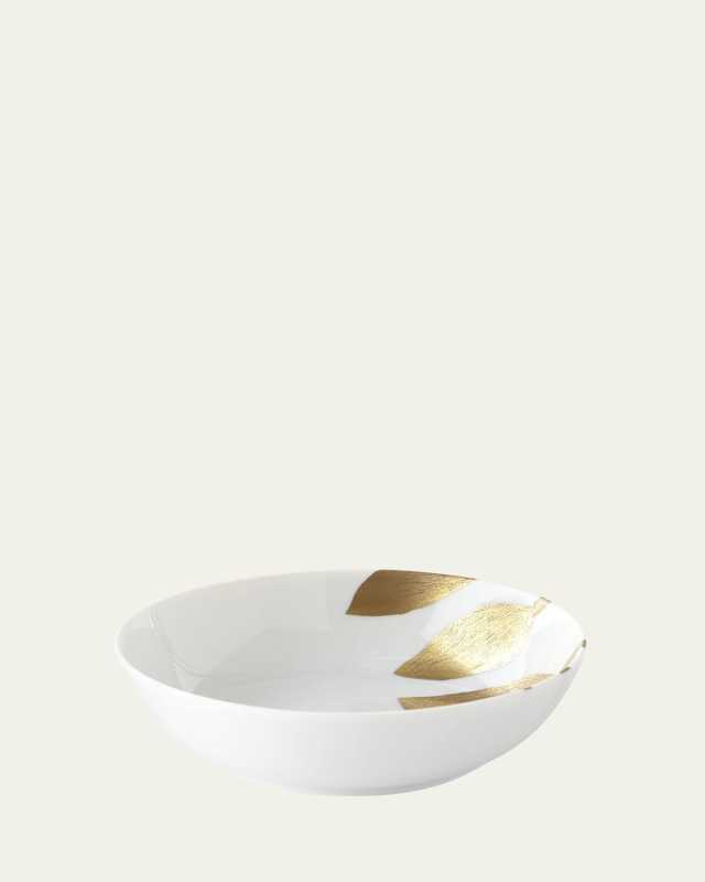 Daphne White Gold-Leaf Cereal Bowl